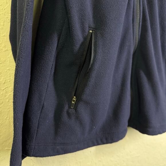 MERRELL Jacket Large Women's Fleece Hooded Full Zip Front Zip Pockets Navy Blue - Picture 7 of 12